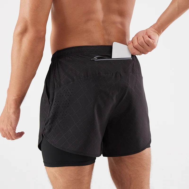 Shorts de corrida de maratona secagem rápida para homens e mulheres